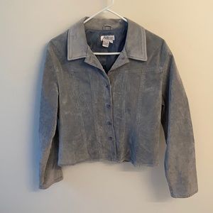 J Marco Sz Large Grey Leather Suede Jacket